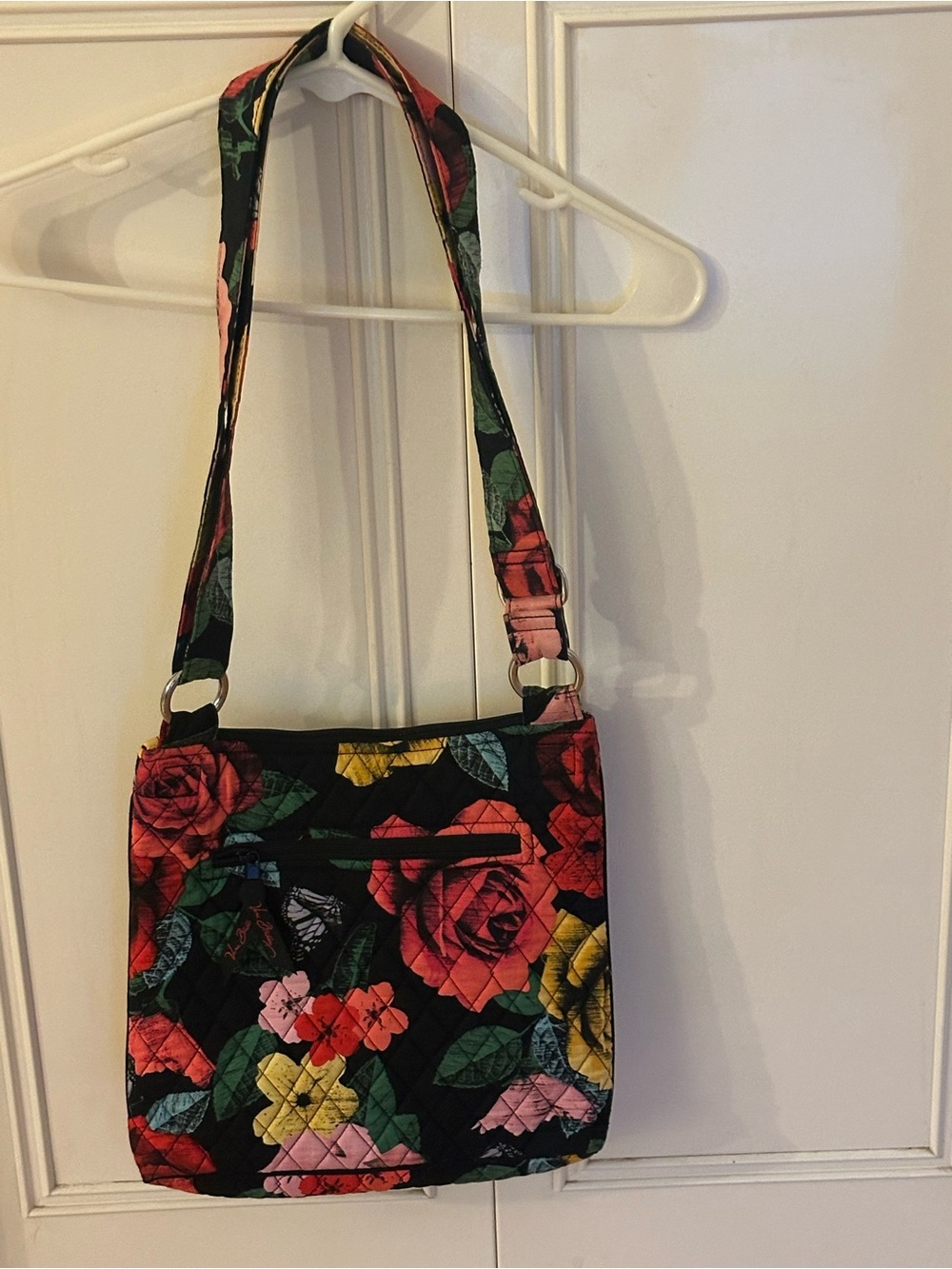 Vera Bradley Black Floral Quilted Crossbody Bag